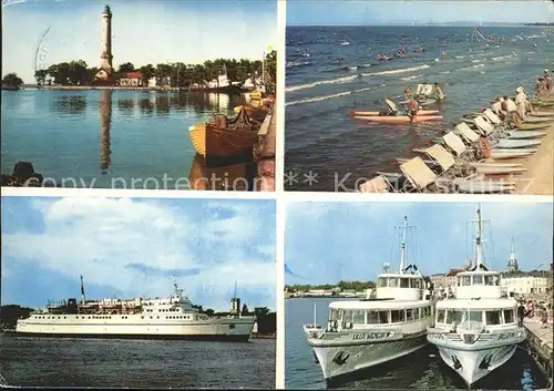 Swinoujscie Hafen Leuchtturm Tretboote Kat. Swinemuende Pommern