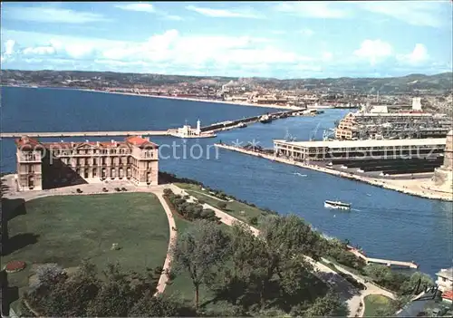 Marseille Fliegeraufnahme mit Hafen Chateau et Jardin de Pharo Kat. Marseille