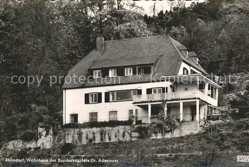 Rhoendorf Wohnhaus Bundeskanzlers Dr. Adenauer  Kat. Bad Honnef