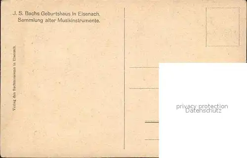 Eisenach Thueringen J.S. Bachs Geburtshaus Sammlung Musikintrumente  Kat. Eisenach