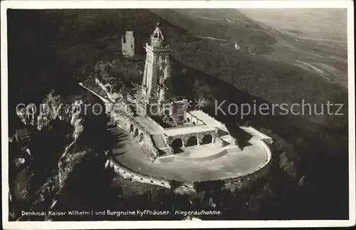 Kyffhaeuser Fliegeraufnahme Denkmal Kaiser Wilhelm I Burgruine  Kat. Bad Frankenhausen