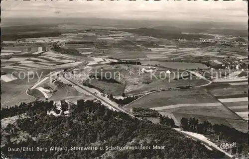 Daun Eifel Fliegeraufnahme Burg Altburg Sternwarte Schalkenmehrener Maar Kat. Daun