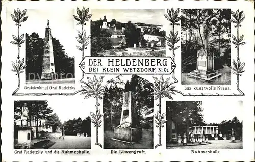 Heldenberg Kunstvolle Kreuz Ruhmeshalle Loewengruft Graf Radetzky Grabdenkmal  Kat. Heldenberg