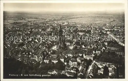 Freiburg Breisgau Blick vom Schlossberg  Kat. Freiburg im Breisgau