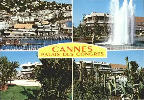 Cannes Alpes Maritimes Palais des Congres Springbrunnen Kat. Cannes