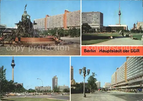 Berlin Neptunbrunnen Magistrale Palast Republik Fernseh  UKW  Turm  Kat. Berlin