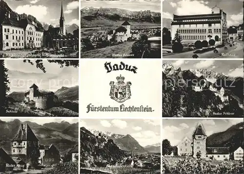 Vaduz Schloss Rathaus rotes Haus  Kat. Vaduz