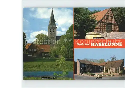 Haseluenne Heimatmuseum Hasepartie mit Kirche Kat. Haseluenne