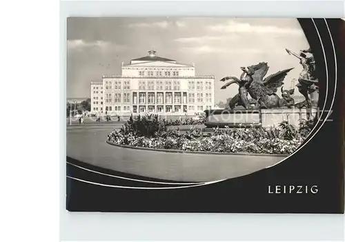 Leipzig Opernhaus am Karl Marx Platz Mende Brunnen Kat. Leipzig
