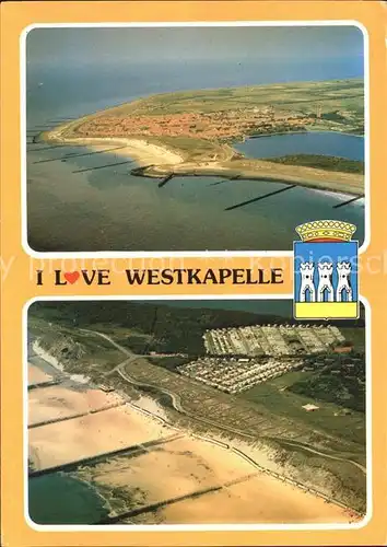 Westkapelle Netherlands Strand Fliegeraufnahme Kat. Westkapelle