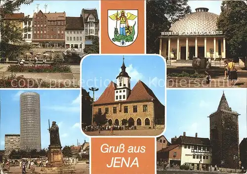 Jena Platz der Kosmonauten Historisches Rathaus Johannisturm Kat. Jena