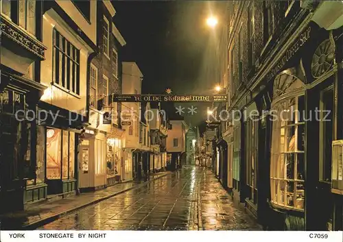York UK Stonegate by night Kat. York
