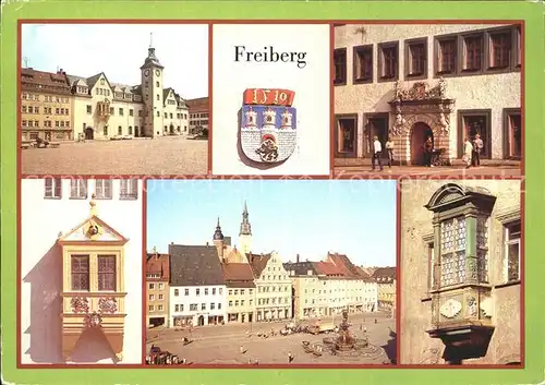 Freiberg Sachsen Stadtwappen Rathausportal Obermarkt  Kat. Freiberg