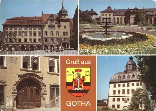 Gotha Thueringen Hauptmarkt Ratskeller Orangerie Haus zur Goldschelle  Portal Kat. Gotha