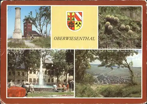 Oberwiesenthal Erzgebirge Springbrunnen Markt Laerchenzapfen Kat. Oberwiesenthal