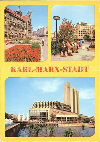 Karl Marx Stadt Strasse der Nationen Rathaus Stadthalle Hotel Kongress Kat. Chemnitz