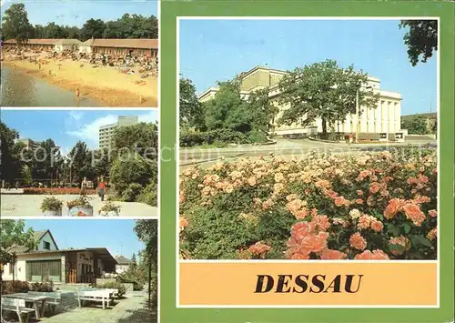 Dessau Rosslau Strandbad Adria HO Gaststaette Jaegerklause Landestheater Kat. Dessau Rosslau