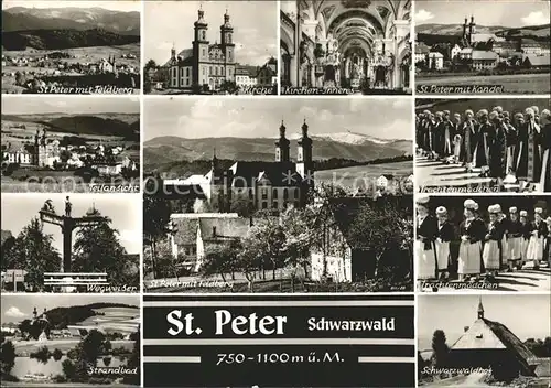 St Peter Schwarzwald Trachten Kirche Feoldberg Wegweiser Strandbad  Kat. St. Peter