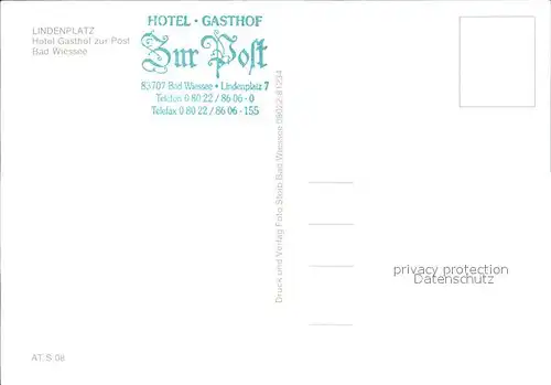 Bad Wiessee Lindenplatz Hotel Gasthof zur Post  Kat. Bad Wiessee