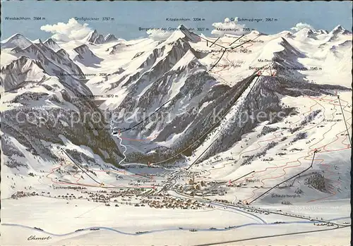 Kaprun Panaramakarte Wiesbachhorn Grossglockner  Kat. Kaprun