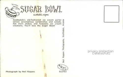 Scottsdale Cafe Sugar Bowl Kat. Scottsdale