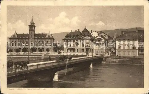 Solothurn Bruecke Postgebaeude Kat. Solothurn