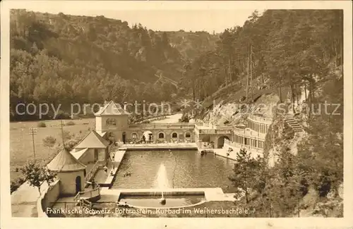 Pottenstein Oberfranken Kurbad im Weihersbachtal Fraenkische Schweiz Kat. Pottenstein