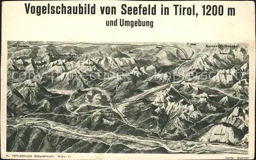 Seefeld Tirol und Umgebung aus der Vogelschau Kat. Seefeld in Tirol