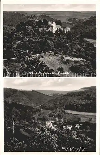 Boppard Rhein Schloss Schoeneck Blick von Burg Altan ins Ehrbachtal / Boppard /Rhein-Hunsrueck-Kreis LKR