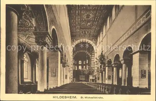 Hildesheim Inneres der St Michaeliskirche Kat. Hildesheim
