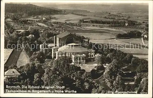 Bayreuth Richard Wagner Stadt Festspielhaus Buergerreuth Hohe Warthe Original Fliegeraufnahme Kat. Bayreuth