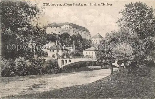 Tuebingen Uferpartie am Neckar Alleen Bruecke Schloss Kat. Tuebingen