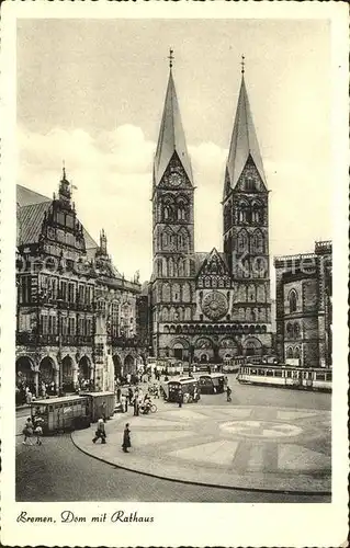 Bremen Dom mit Rathaus Bus Strassenbahn Kat. Bremen