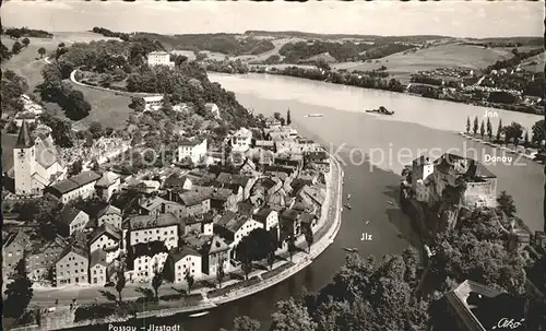 Passau Dreifluessestadt Ilz Donau Inn Blick vom Oberhaus Niederhaus Ilzstadt Kat. Passau