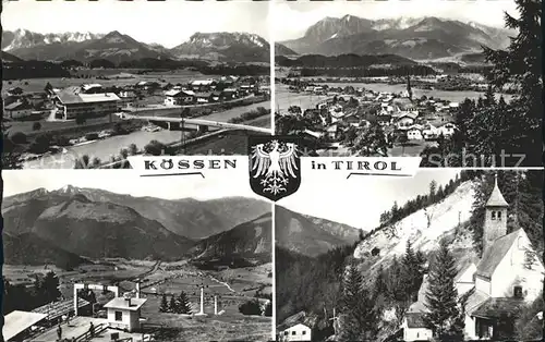 Koessen Tirol Gesamtansicht mit Alpenpanorama Kapelle Kat. Koessen