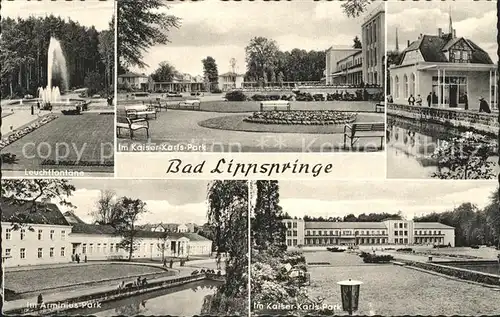 Bad Lippspringe Leuchtfontaene Kaiser Karls Platz Arminius Park Kat. Bad Lippspringe