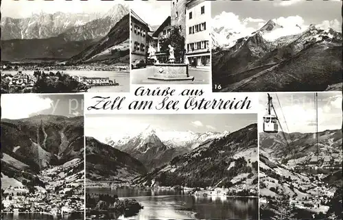 Zell See Panorama Kitzsteinhorn Hohe Tauern Bergbahn Brunnen Kat. Zell am See