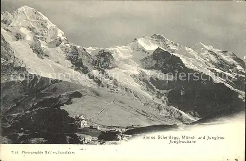 Kleine Scheidegg Interlaken mit Moench Jungfrau Jungfraubahn Berner Alpen Kat. Kleine Scheidegg