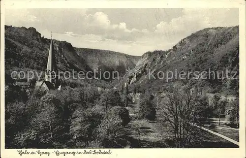 Thale Harz Eingang in das Lahntal Kirche Kat. Thale