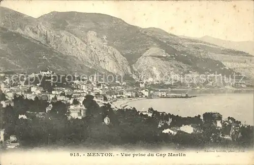 Menton Alpes Maritimes Vue prise du Cap Martin Kat. Menton
