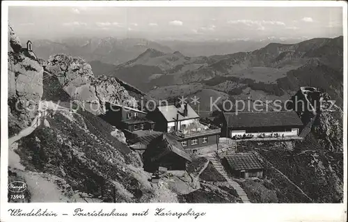 Wendelstein Berg Touristenhaus mit Kaisergebirge Fernblick Kat. Bayrischzell