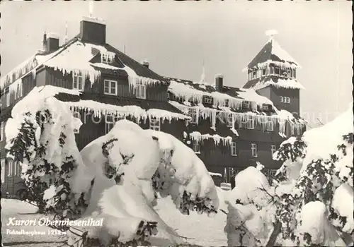Oberwiesenthal Erzgebirge Fichtelberghaus im Winter Kat. Oberwiesenthal
