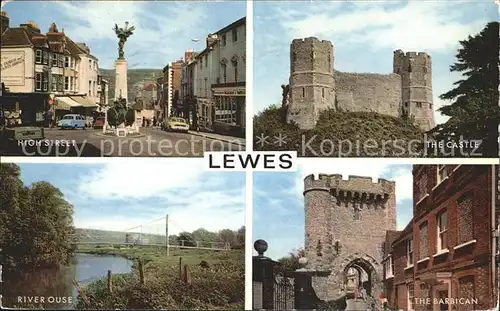 Lewes East Sussex Schloss High Street River Ouse The Barrican / Lewes /East Sussex CC