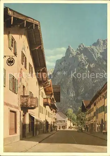 Mittenwald Bayern Hochstrasse mit Viererspitze Kat. Mittenwald