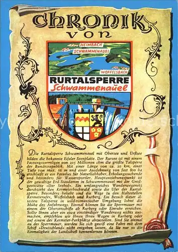 Woffelsbach Rurtalsperre Schwammenauel Chronik Kat. Simmerath