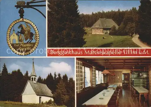 Furtwangen Berggasthaus Martinskapelle Kat. Furtwangen im Schwarzwald