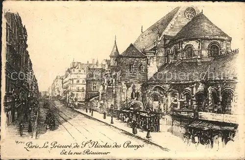 Paris Zeichnung S. Nicolas des Champs Kat. Paris