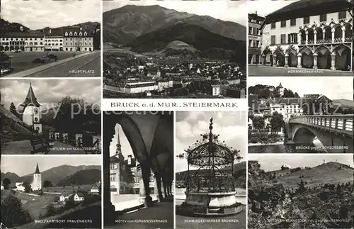 Bruck Mur Kornmesserhaus Schlossberg Bruecke Frauenberg Kat. Bruck an der Mur