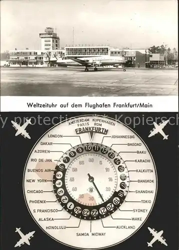Frankfurt Main Weltzeituhr Flughafen Kat. Frankfurt am Main