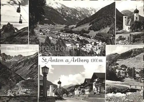 St Anton Arlberg Kirchenpartie Seilbahn Kat. St. Anton am Arlberg